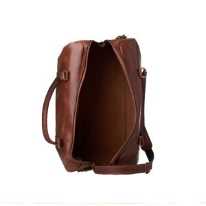 δερματινο χειροποίητο σακ βουαγιαζ με ενιαιο χώρο εσωτερικα