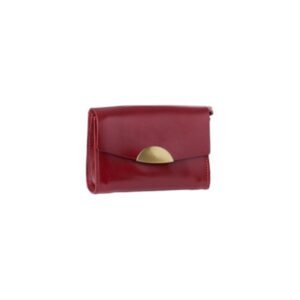 Women’s leather crossbody bag with magnetic closure red color