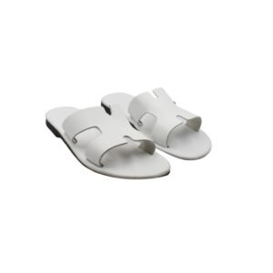 White handmade leather sandals with soft leather insole - on side 2