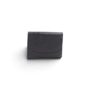 Leather small-sized wallet with RFID protection Black color